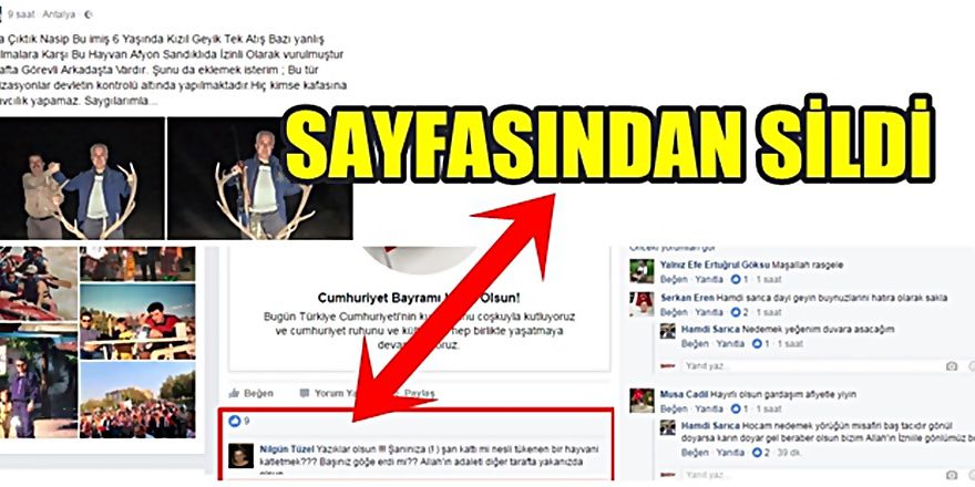 Antalya'da Avlanması yasak geyiği avlayan AKP'li iş adamı reza