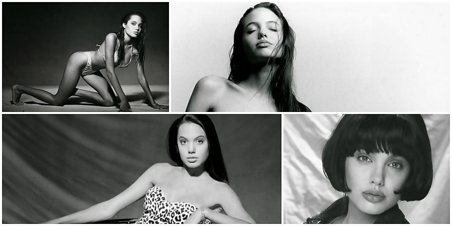 Angelina Jolie'nin 15 yaş yarı çıplak fotoğraflarından skandal çıkt