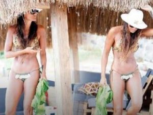 EDA TAŞPINAR PLAJDA GAZETECİLERE BÖYLE YAKALANDI
