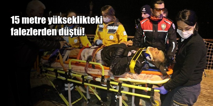 Antalya'da Falezlerden Düşen Şahsı Deniz Polisi Kurtardı