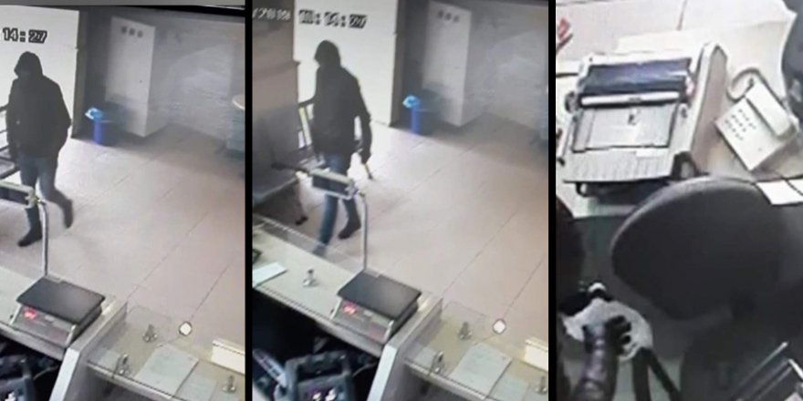 Bursa'da silahlı PTT Soygunu Kamerada