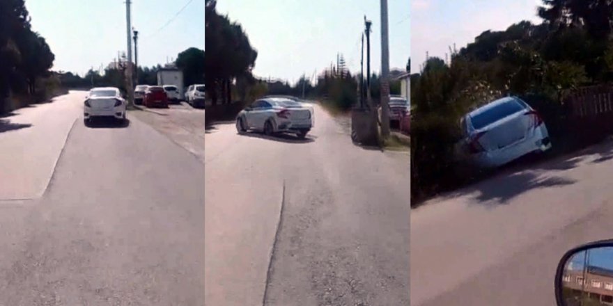 Bursa'da Kadın Sürücünün Kazası Kask Kamerasında