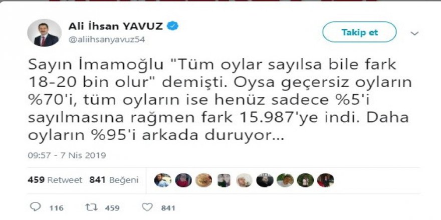 AKP'den İstanbul İçin YSK'ya Başvuru