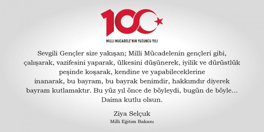 Bakan Selçuk’tan 19 Mayıs Mesajı