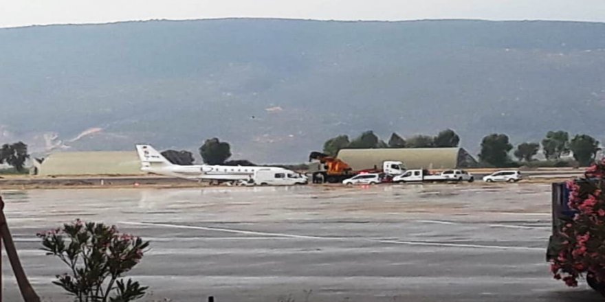 Bodrum’da Özel Uçak Pistten Çıktı