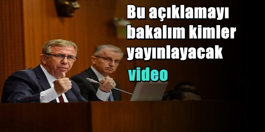 Mansur Yavaş'tan Kritik Açıklama