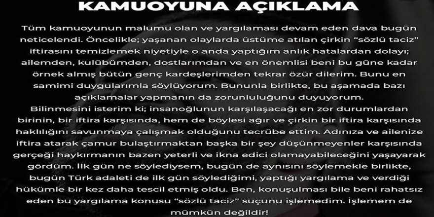 Karar Sonrası Arda Turan’dan İlk Açıklama