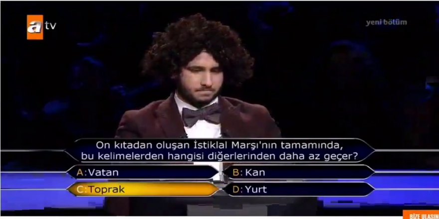 Kim Milyoner Olmak İster’de 1 Milyonluk İstiklal Marşı Sorusu