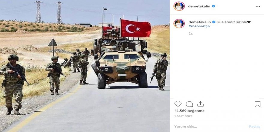 Ünlülerden Barış Pınarı Harekatı’na Destek