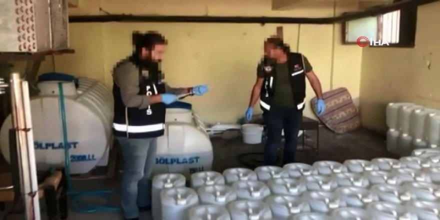 Deterjan İmalathanesi Görünümlü Depoya Sahte İçki Operasyonu