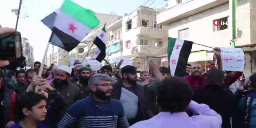İdlib’te Htş Protesto Edildi