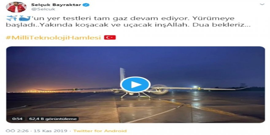 Selçuk Bayraktar’tan Akıncı Paylaşımı