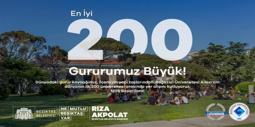 Dünya Sıralamasında İlk 200’e Giren Boğaziçi Üniversitesi’ne Başkan Akpolat’tan Tebrik