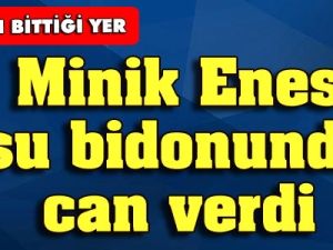 Minik Enes su bidonunda can verdi