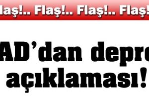 AFAD Açıklama Yaptı