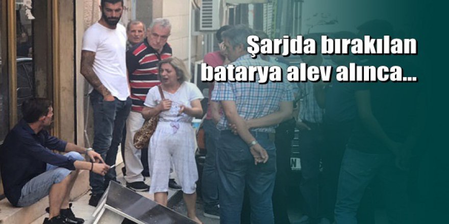 İzmir'de şarjda bırakılan batarya yangına neden oldu