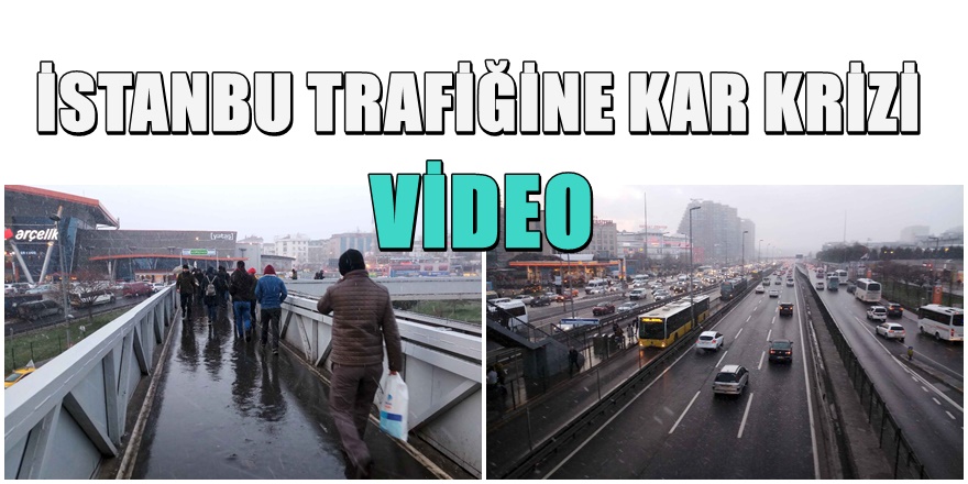 İstanbul'da mesai çıkışı kar trafiği