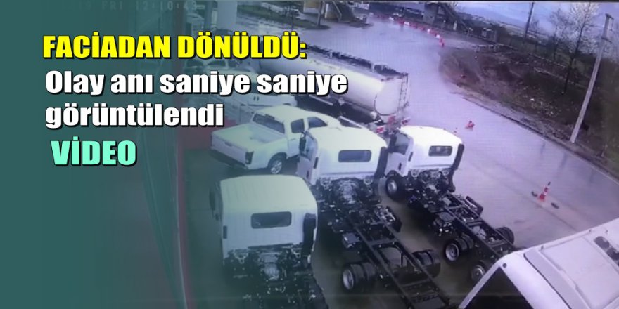 Kocaeli'de kontrolden çıkan tanker araçların arasına daldı
