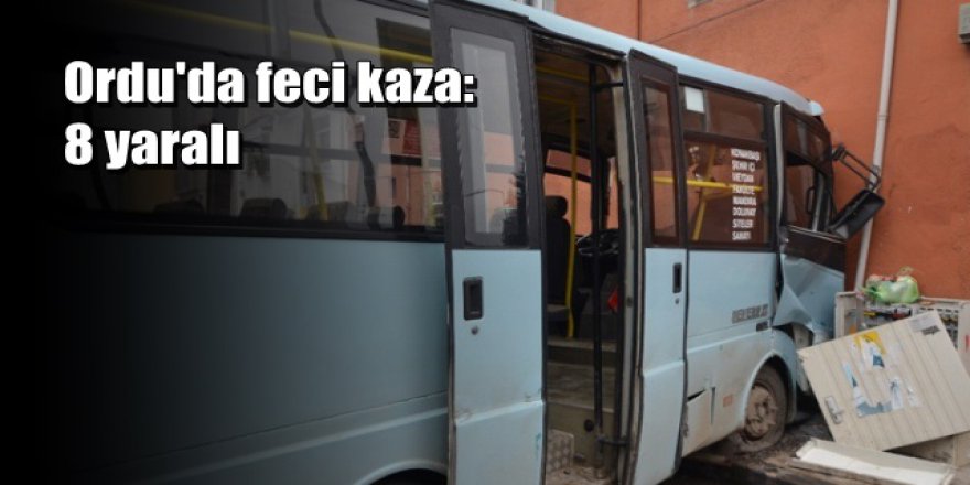 Ordu'da Freni Patlayan Dolmuş Duvara Çarptı: 8 Yaralı