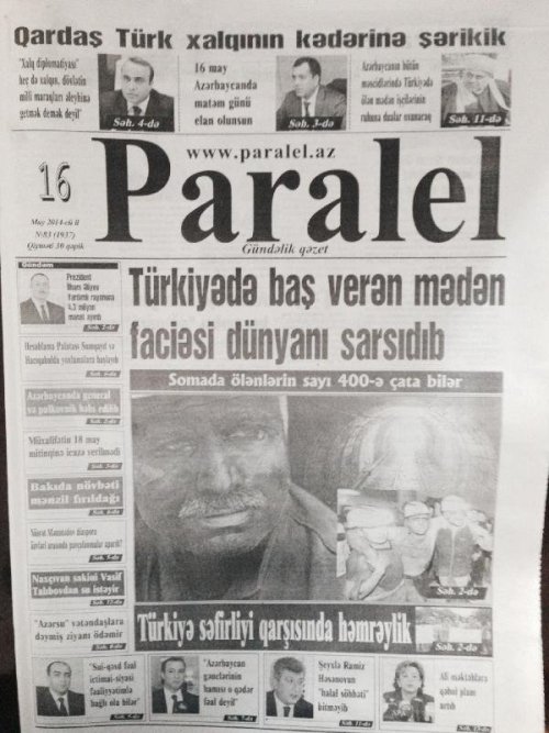 AZERBAYCAN BASINI DA 'SOMA' YASINA ORTAK OLDU