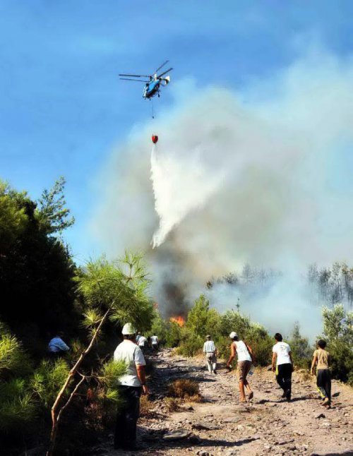 BODRUM'DA KORKUTAN YANGIN