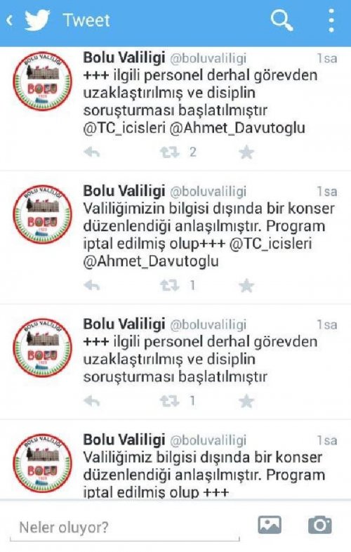 BOLU'DA VALİLİĞE CEMAAT DEPREMİ