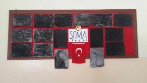 İLKOKUL ÖĞRENCİLERİNDEN SOMA İÇİN 'KARA' RESİM