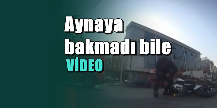 Aracın motosiklete çarpma anı kamerada