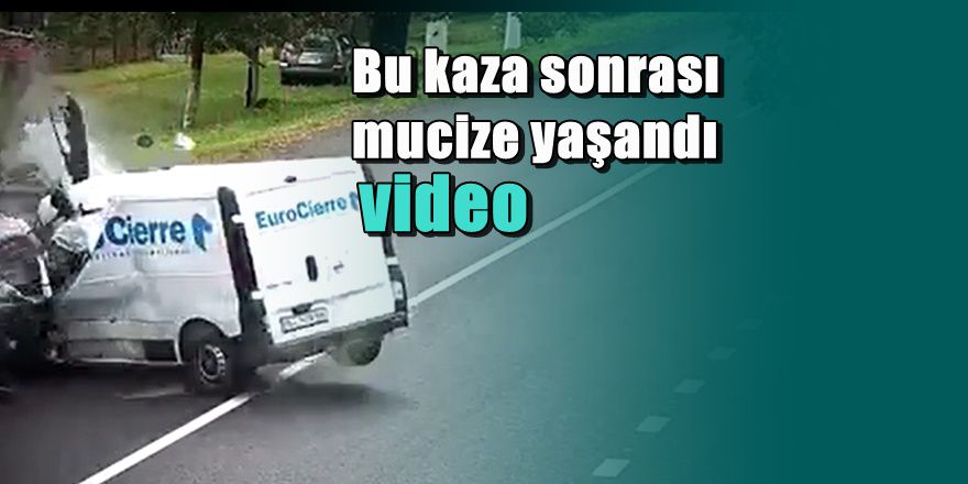 Direksiyonda uyuyan ticari araç sürücüsü kamyona böyle çarptı