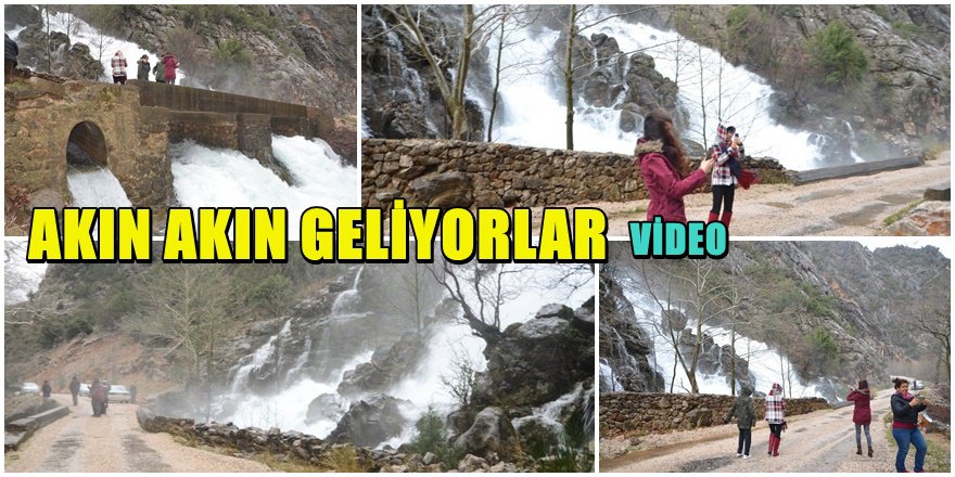 Antalya'da aşırı yağışlar sonrası oluşan şelalelere büyük ilgi